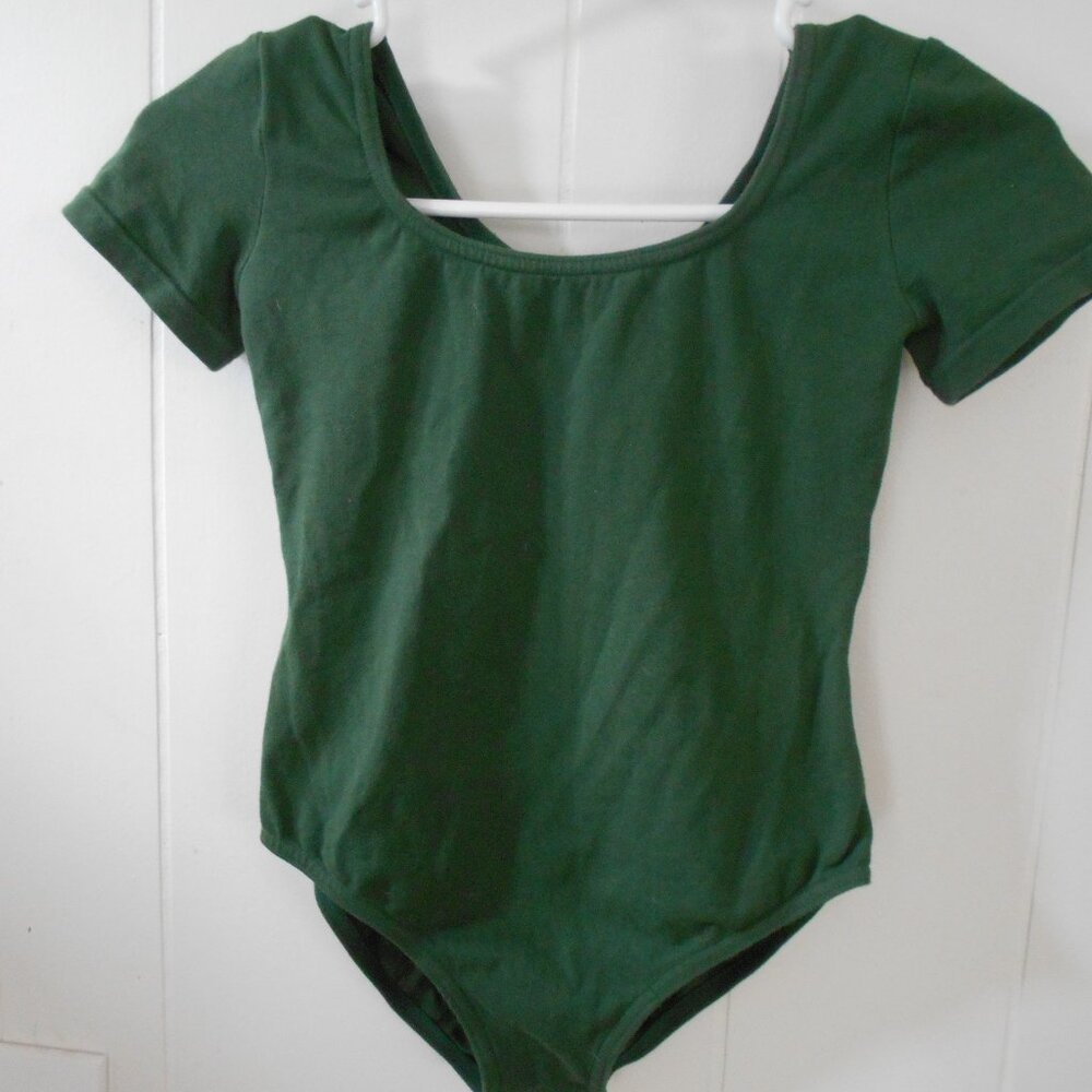 Bloch Green Short Sleeve Leotard-  Small Adult-New